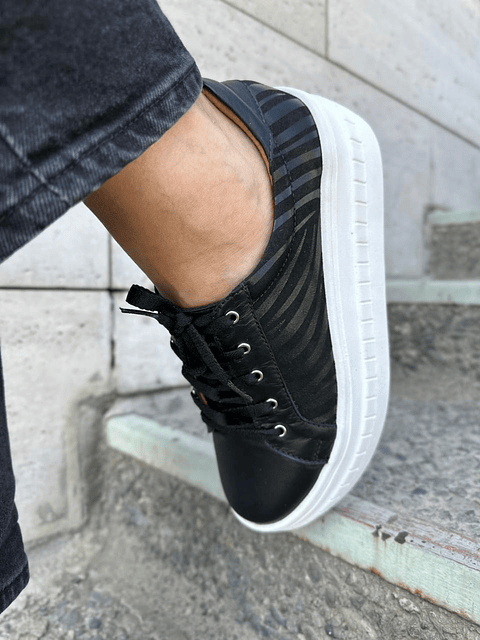 Miami Cuero negro Con Cebra Negro 