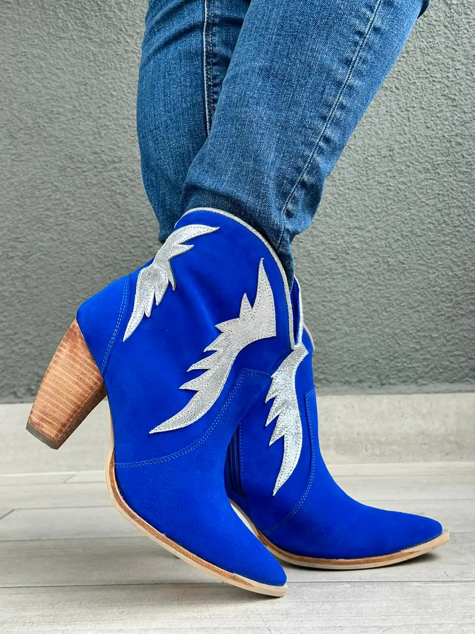 Paula Reno Azul-Alas Gliter Dorado 5