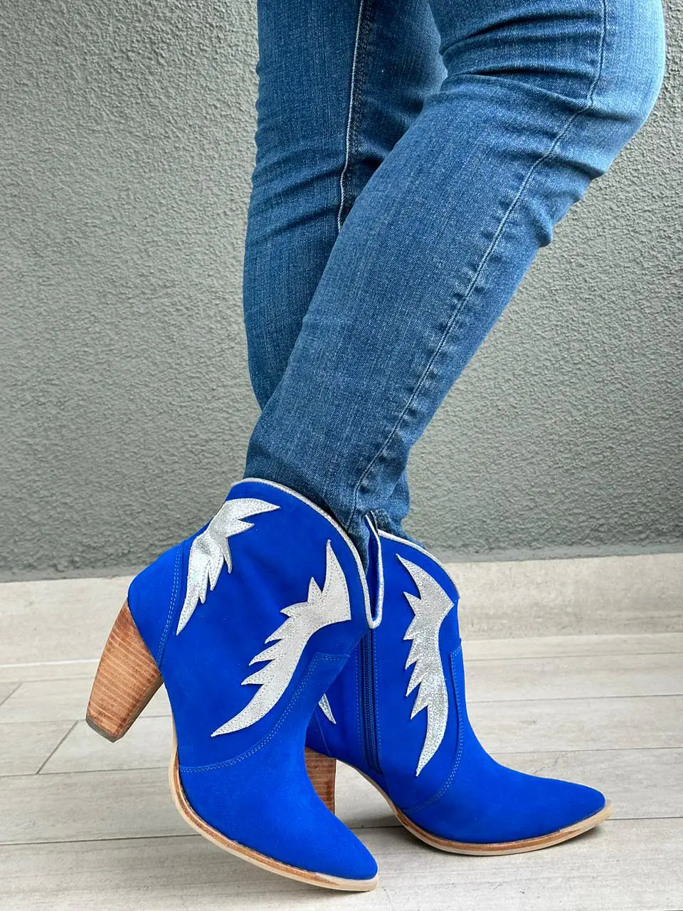 Paula Reno Azul-Alas Gliter Dorado 6