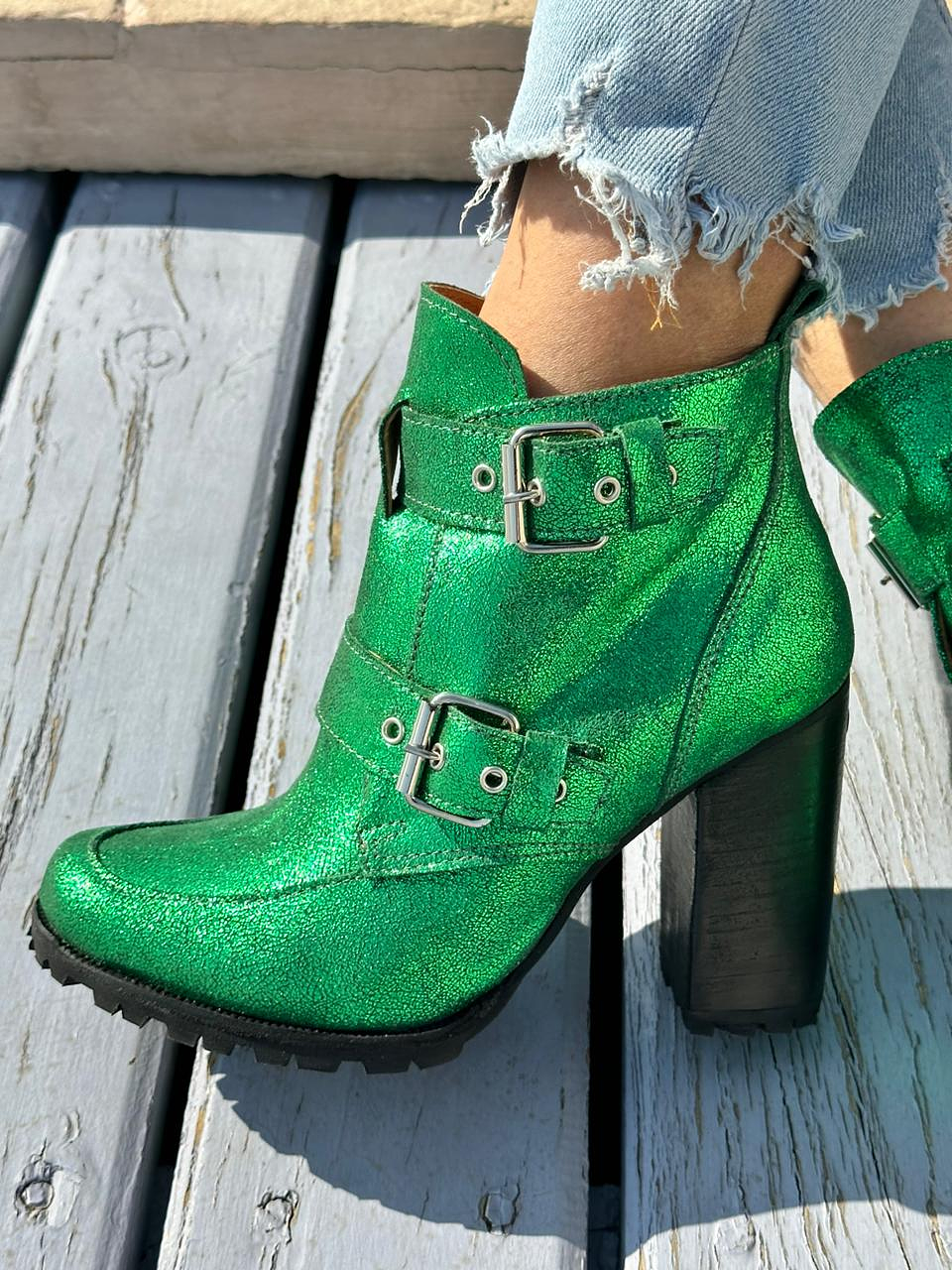 Botín Eva Gliter Verde 4