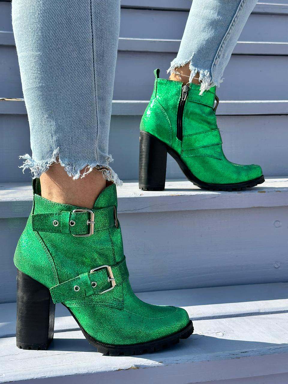 Botín Eva Gliter Verde 6