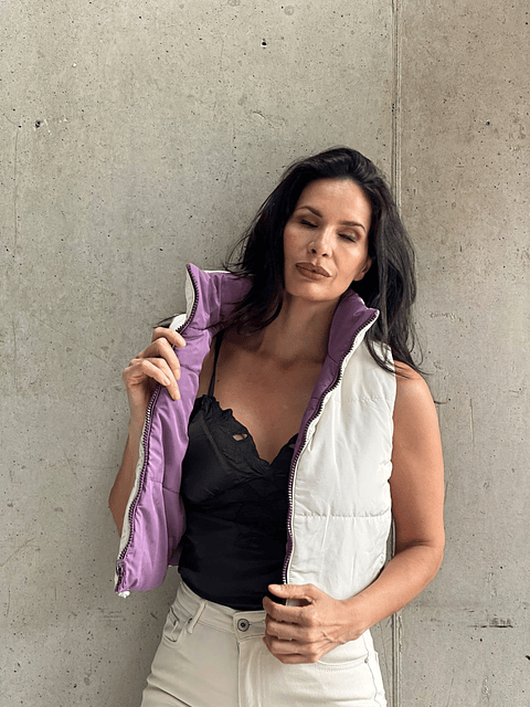 Chaqueta Reversible Beige y Lila