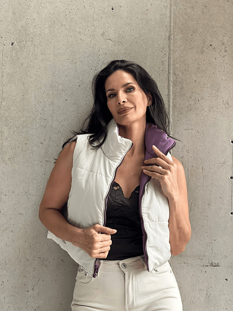 Chaqueta Reversible Beige y Lila
