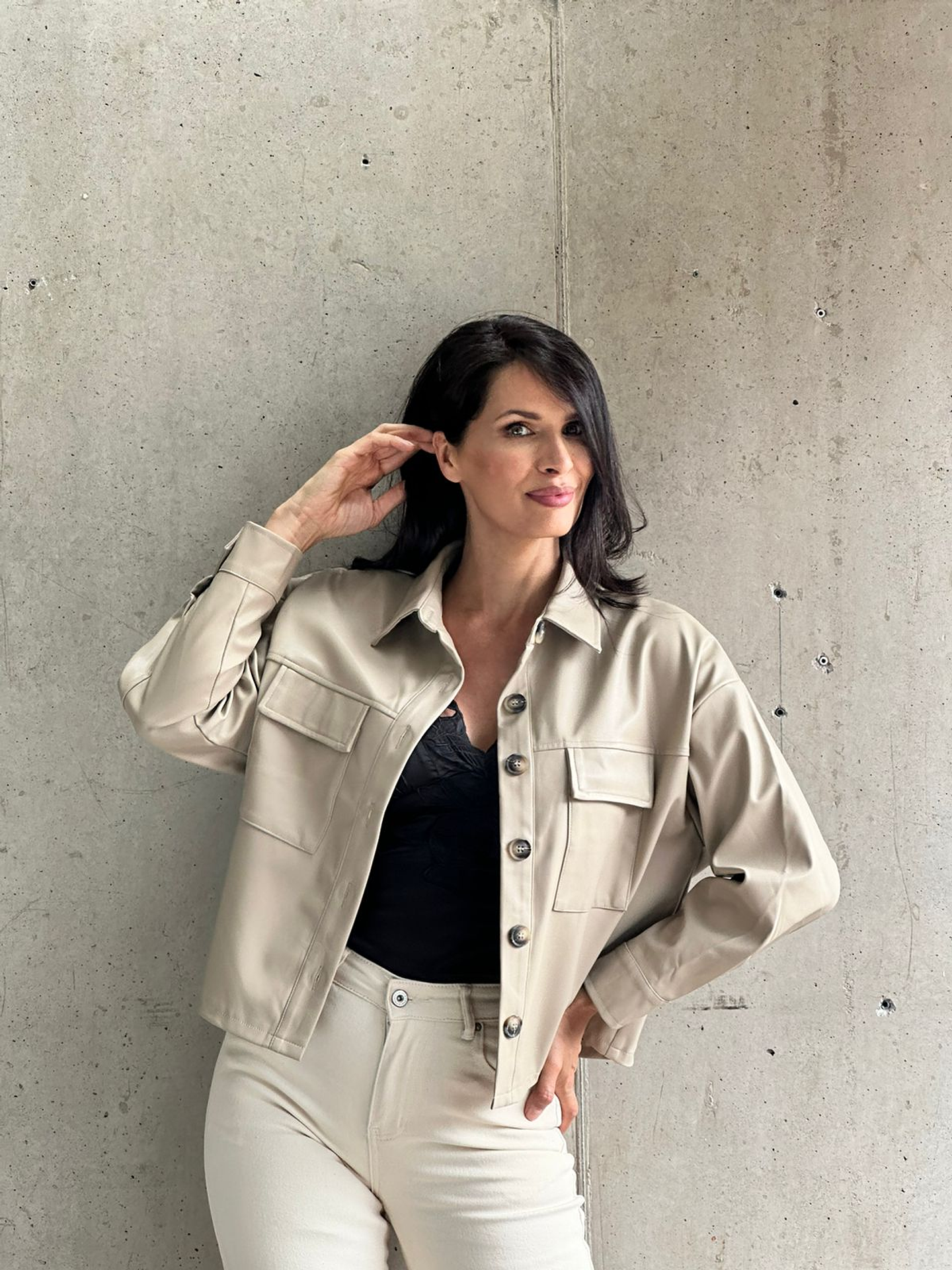 Camisa Ecocuero Oversize 1