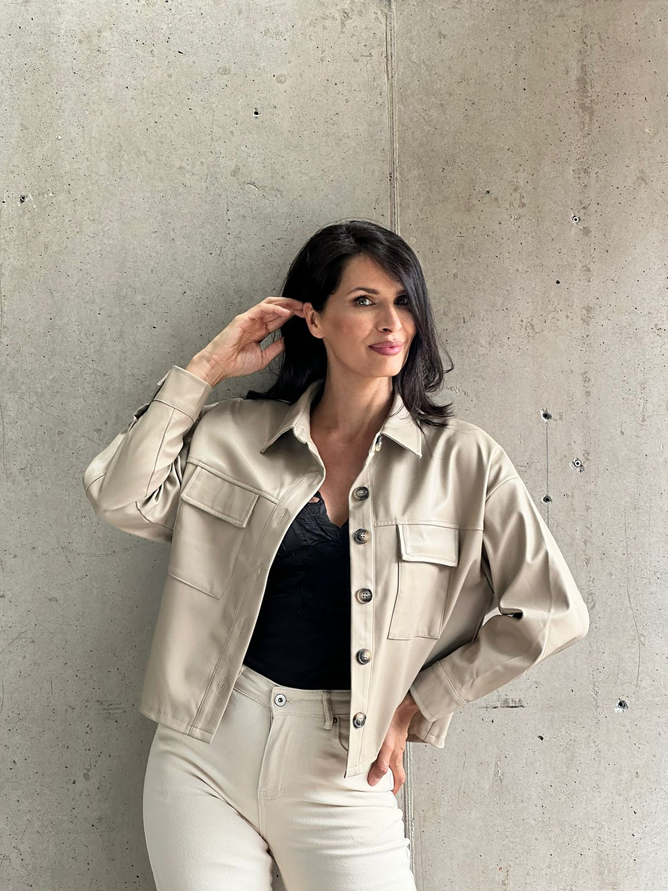 Camisa Ecocuero Oversize 1