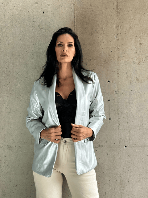 Blazer Ecocuero Plata