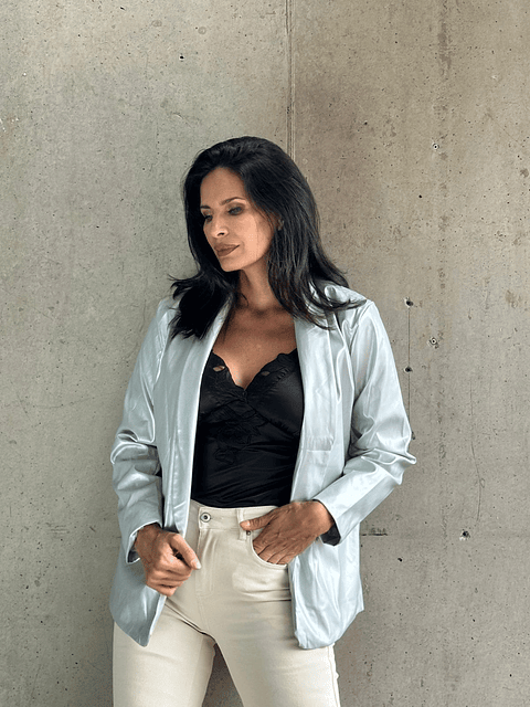 Blazer Ecocuero Plata