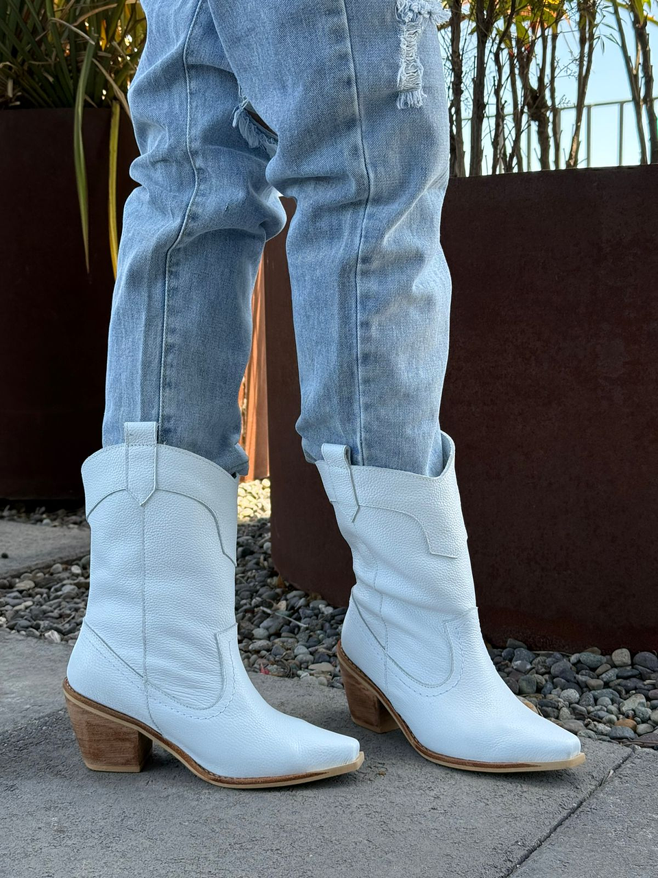 Texanas Vasti cuero Blanco 2