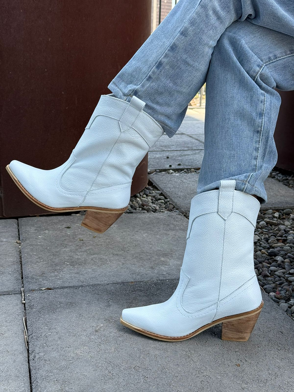 Texanas Vasti cuero Blanco 3