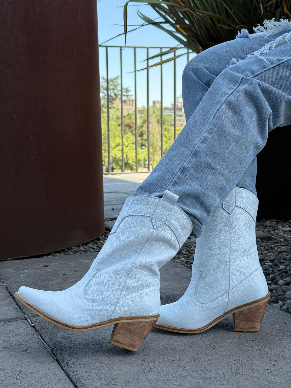 Texanas Vasti cuero Blanco 4