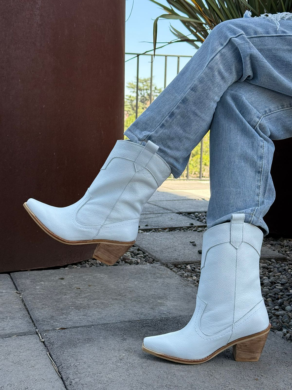 Texanas Vasti cuero Blanco 5