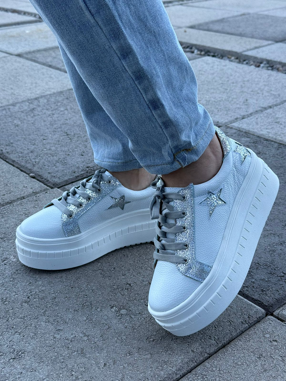 Miami Estrella Blanco/ Plata Croco 1