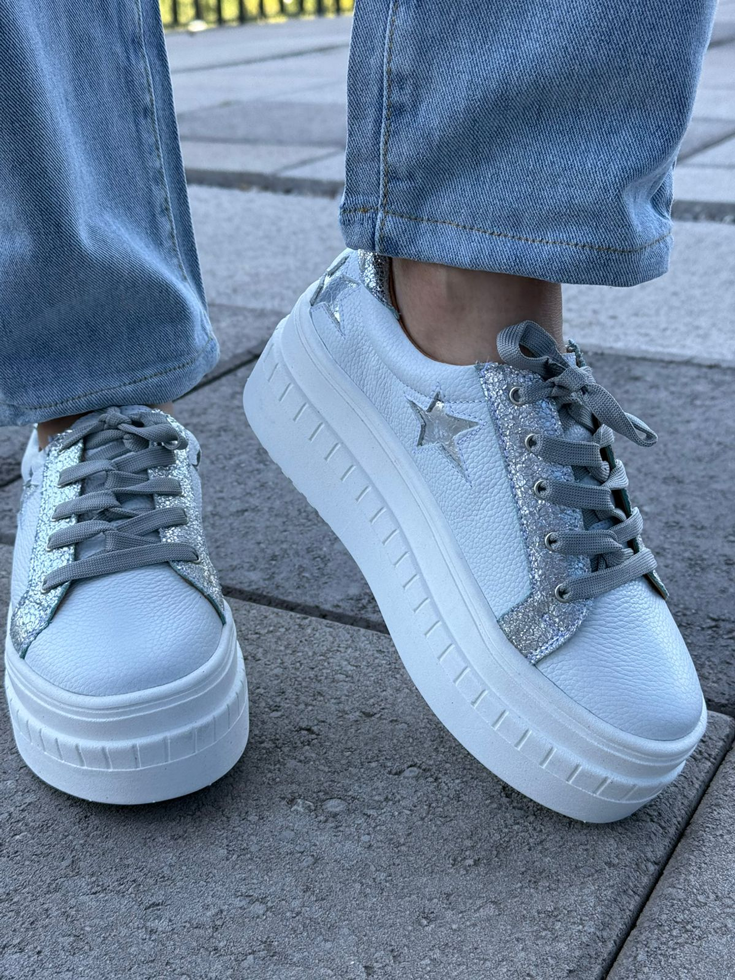 Miami Estrella Blanco/ Plata Croco 4