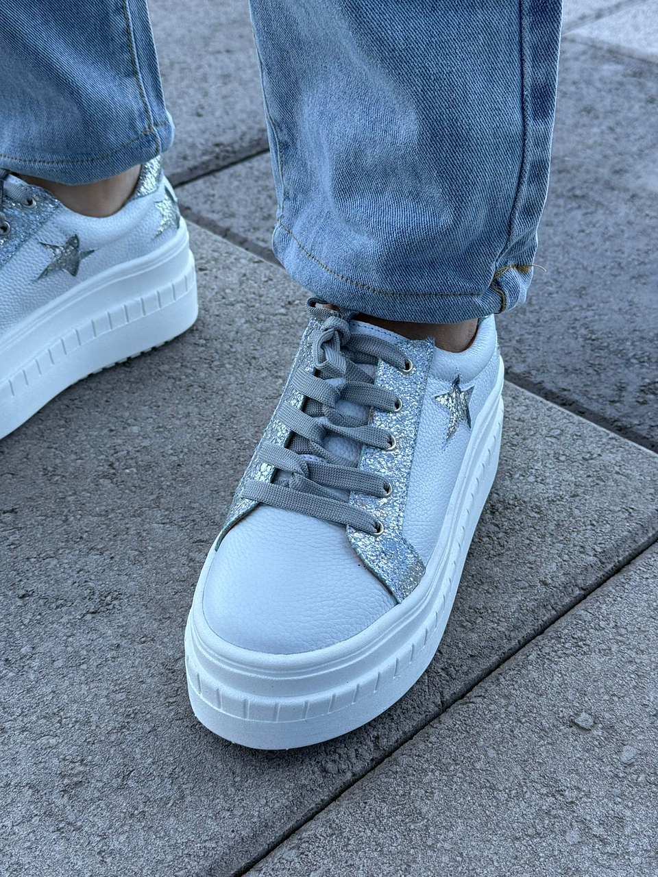 Miami Estrella Blanco/ Plata Croco 5