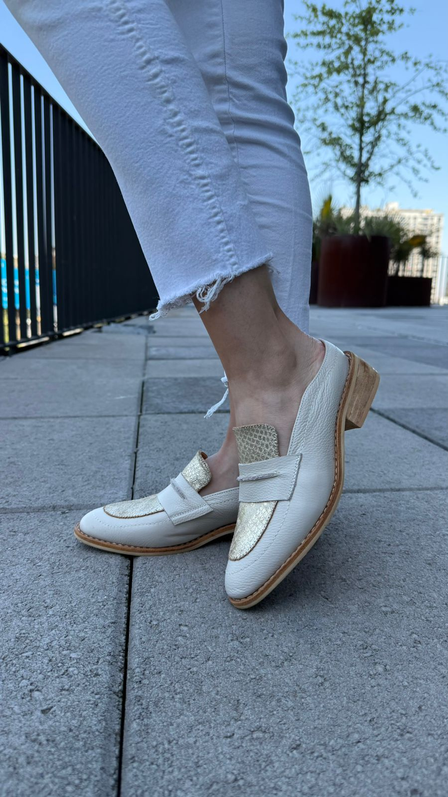 Amelia blanco/folia dorado 2