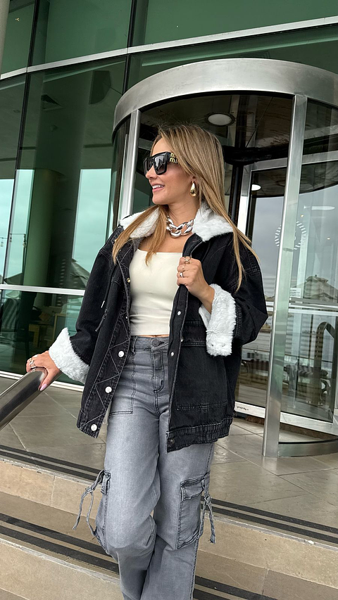 Chaqueta jeans negra
