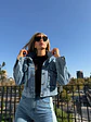 Chaqueta jeans ojetillos - Miniatura 4