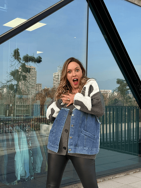 Suéter de lana y Denim oversize