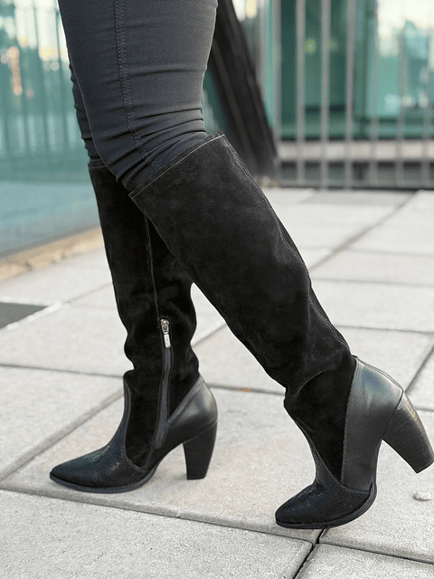 Olivia cuero negro y reno negro