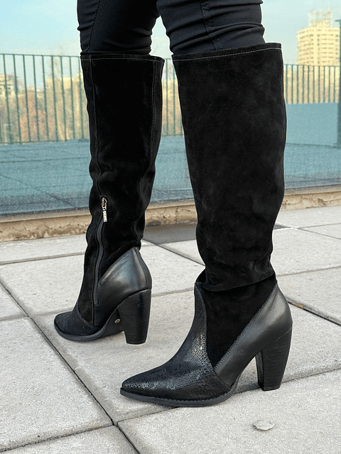 Olivia cuero negro y reno negro