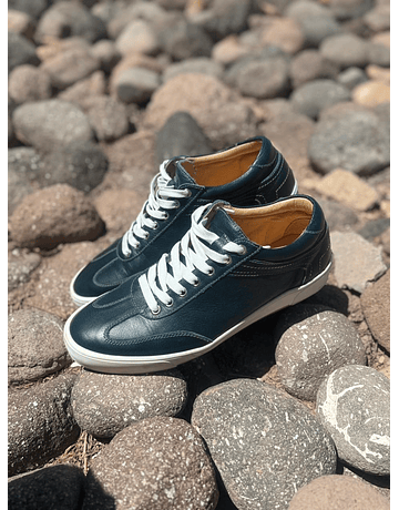 Zapas Vito Cuero Azul Petróleo 