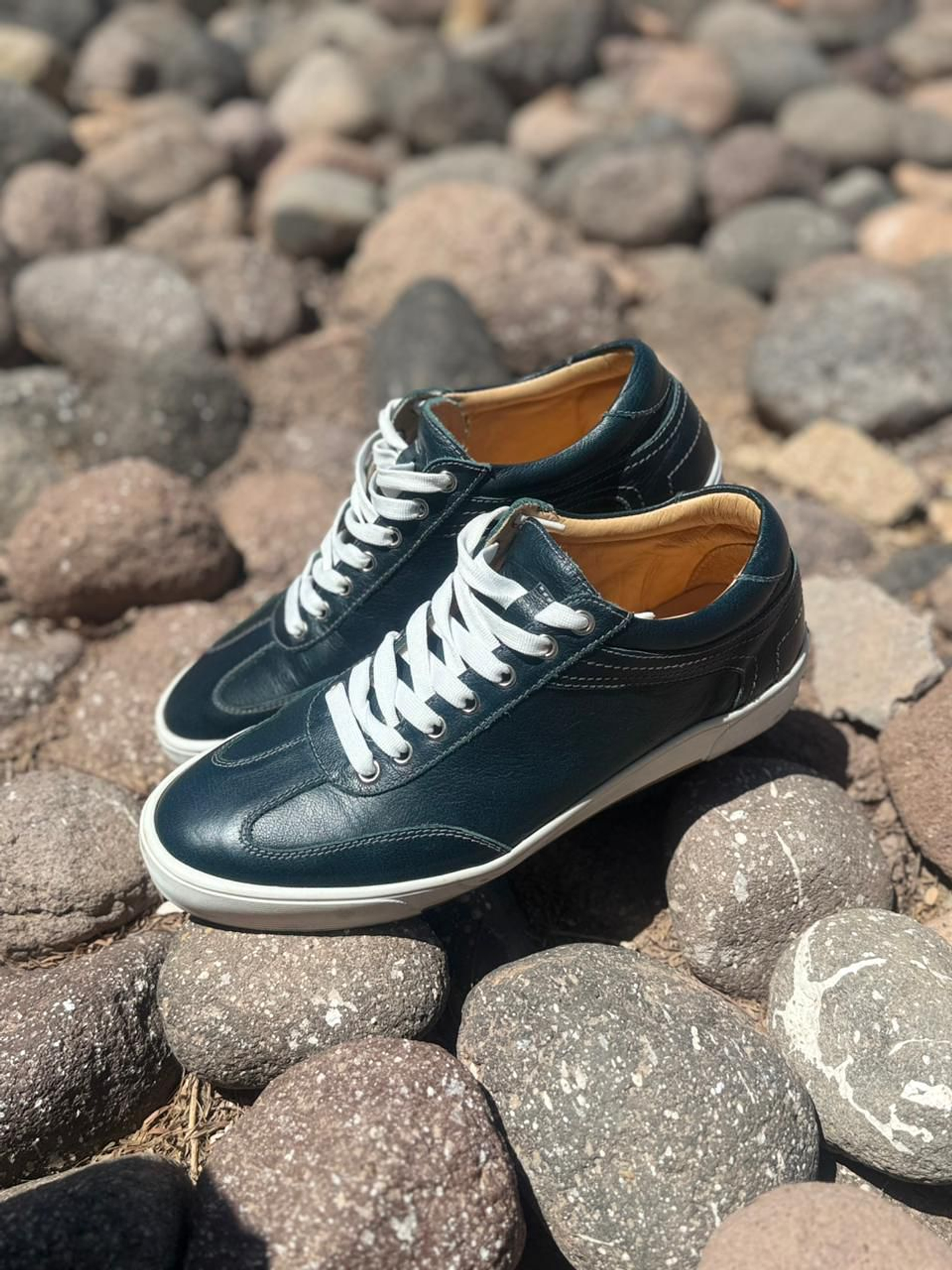 Zapas Vito Cuero Azul Petróleo  3