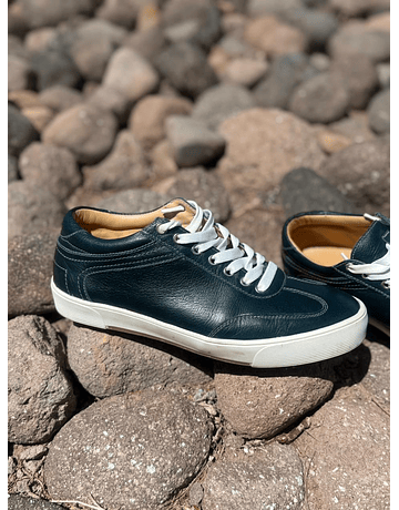 Zapas Vito Cuero Azul Petróleo 