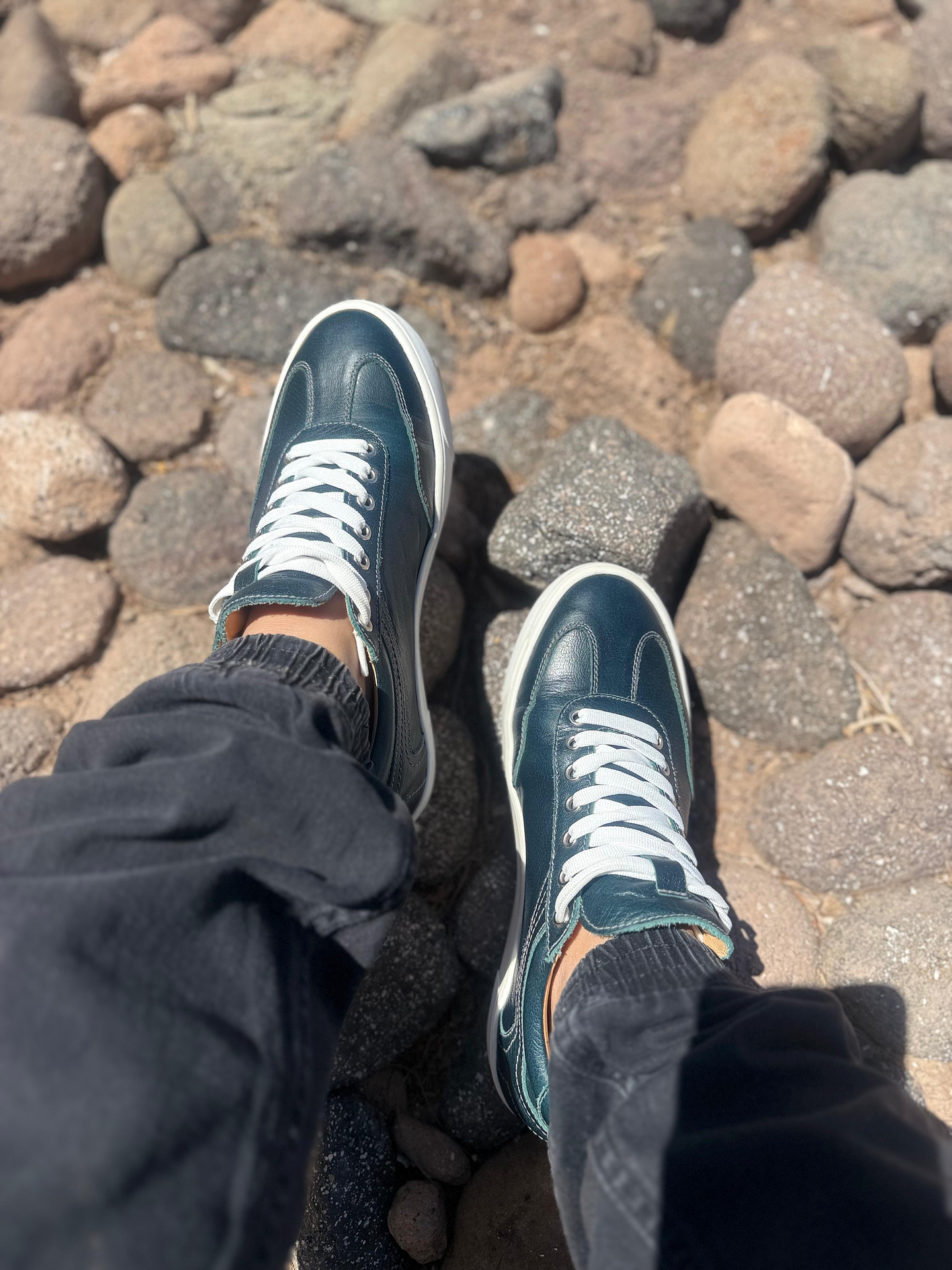 Zapas Vito Cuero Azul Petróleo  5