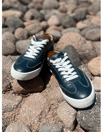 Zapas Vito Cuero Azul Petróleo 
