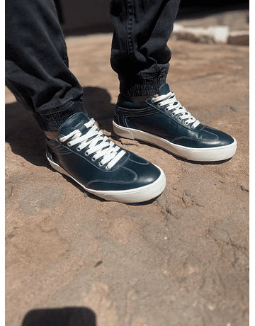 Zapas Vito Cuero Azul Petróleo 