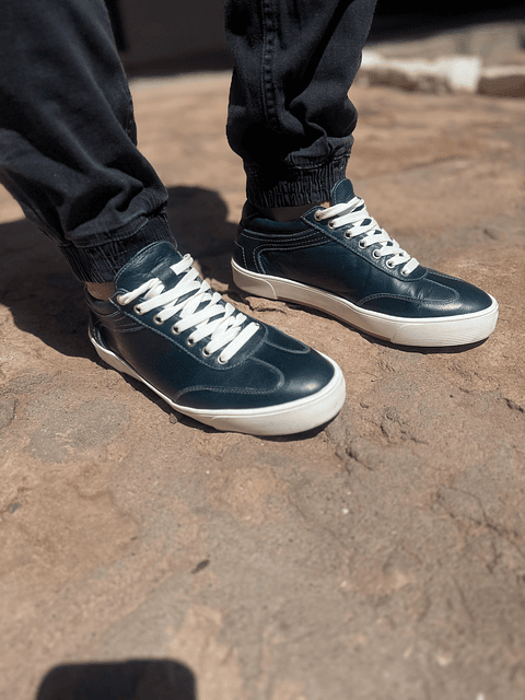 Zapas Vito Cuero Azul Petróleo 