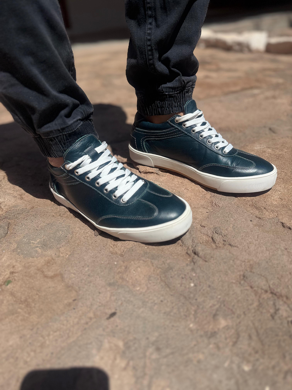 Zapas Vito Cuero Azul Petróleo  2