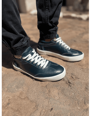 Zapas Vito Cuero Azul Petróleo 