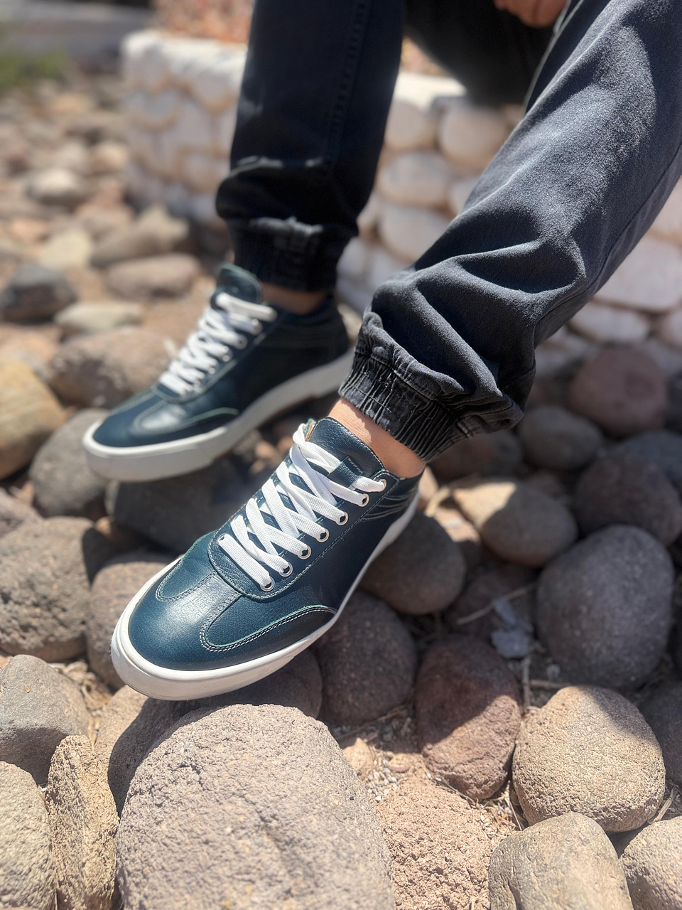 Zapas Vito Cuero Azul Petróleo  9