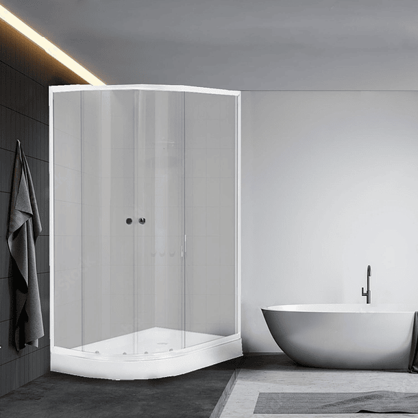 Shower Door Y Receptaculo Curvo 80x100x195 Derecho transparente 4