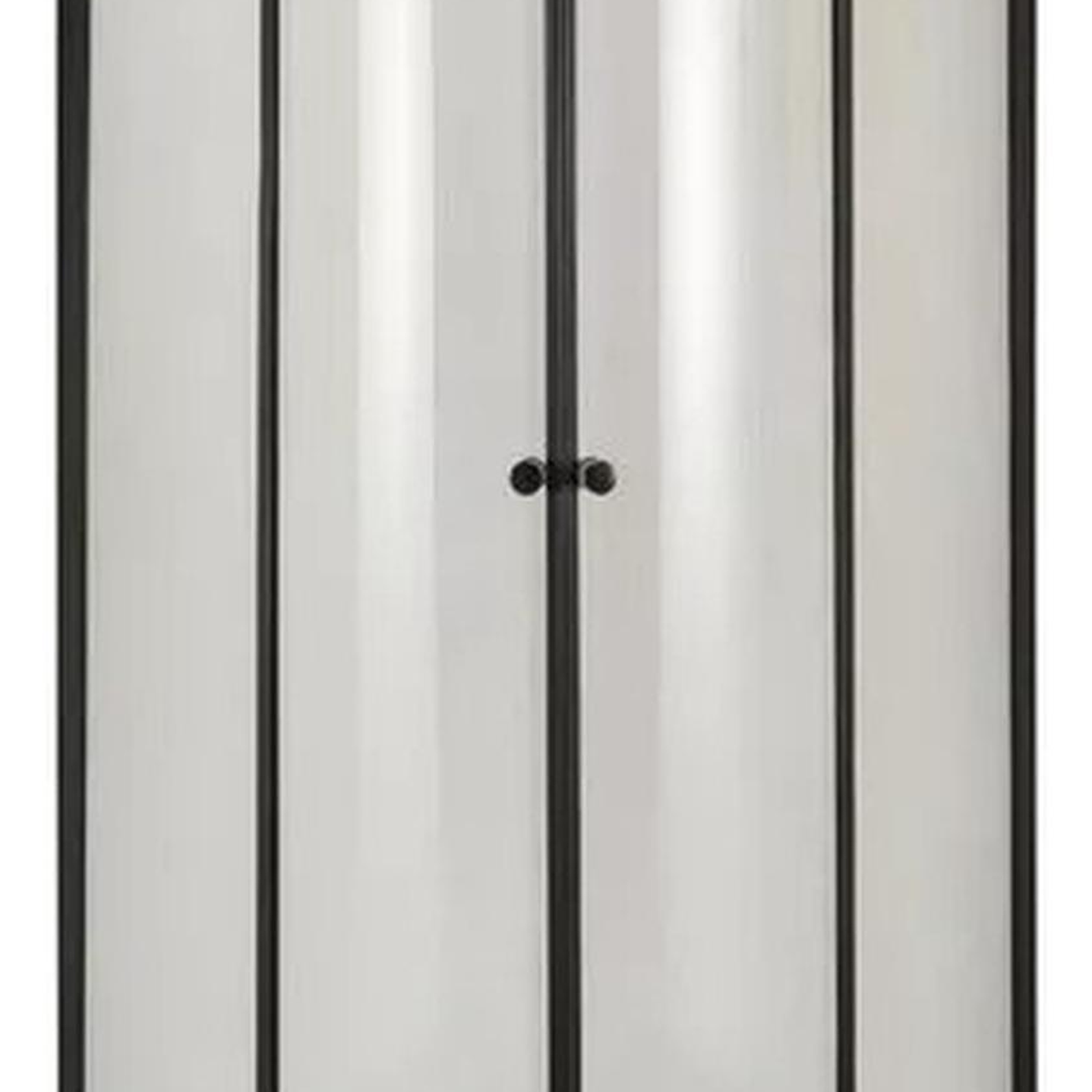 Shower Door 80x80x195 cm Curvo Transparente Negro + Columna Ducha Rectangular 7