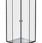 Shower Door 90x90x195 cm Curvo Negro + Columna Ducha Rectangular - Miniatura 2