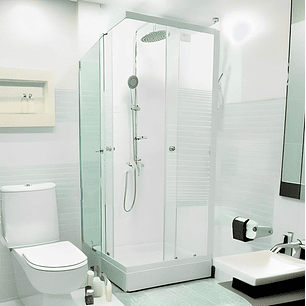 Showerdoor y Receptaculo 90x90cm Lineas Cuadrado