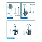 Ruedas Shower Door 2 Carros Dobles Inferior + Ruedas Shower Door 2 Carros Dobles Superior 4