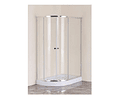 Shower Door Y Receptaculo 80x120 Curvo Derecho Transparente