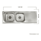 Lavaplatos 120x44 Premium Derecho +llave+sifón+desague F 3