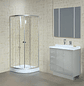 Shower Door Y Receptaculo 80x80 Curvo Transparente - Miniatura 2