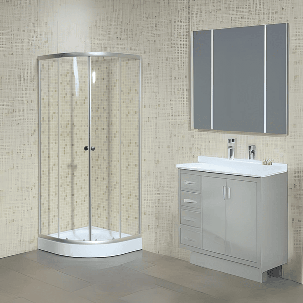 Shower Door Y Receptaculo 90x90 Curvo Transparente