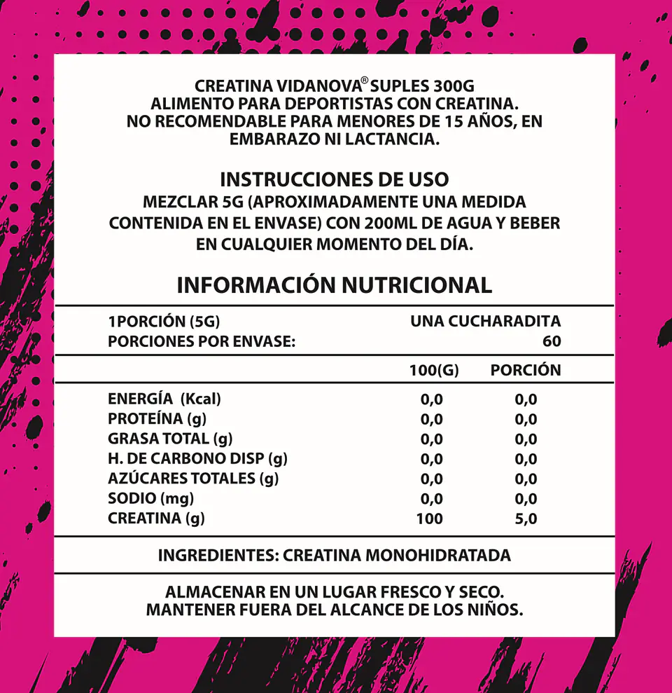 Creatina WOMAN Monohidratada Micronizada 300g - Vidanova® Suples 2