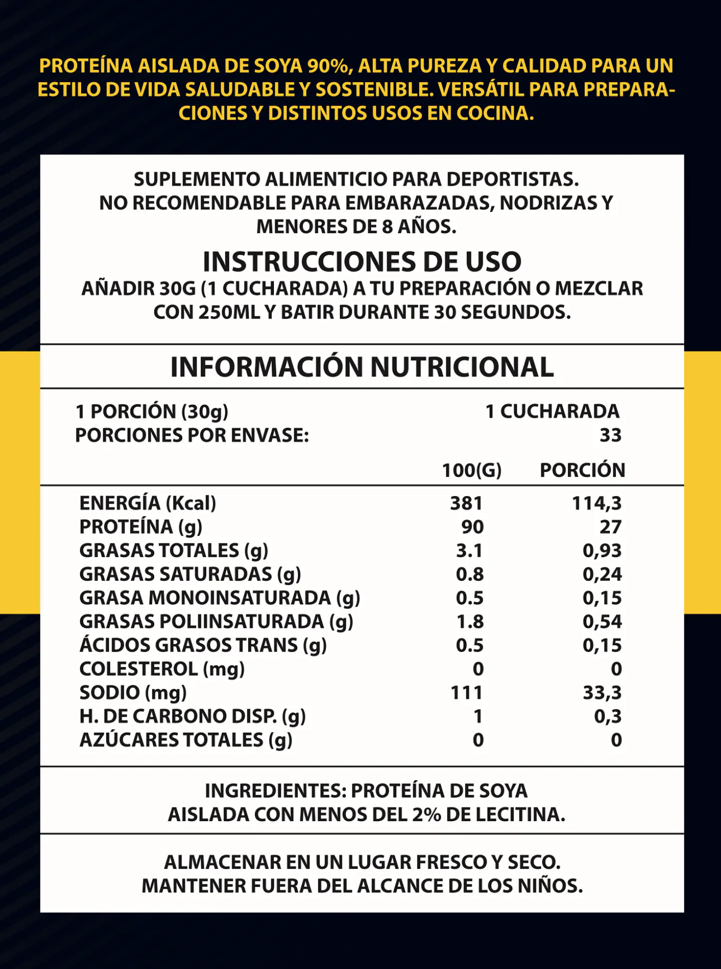 Proteína Vegetal Aislada de Soya 1kg - Vidanova® Suples 2