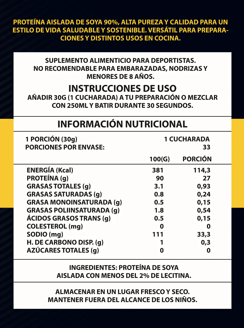 Proteína Vegetal Aislada de Soya 1kg - Vidanova® Suples 2