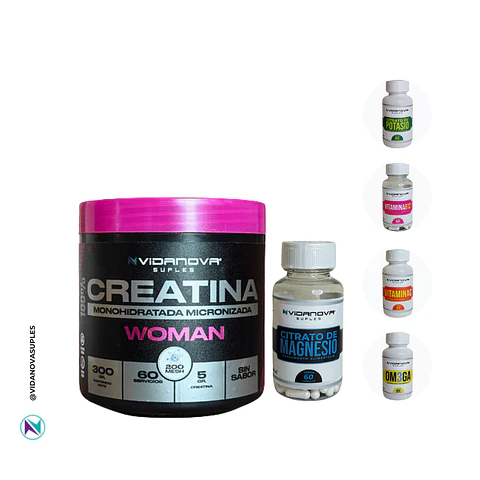 Creatina WOMAN Monohidratada 300g +  Vitaminas