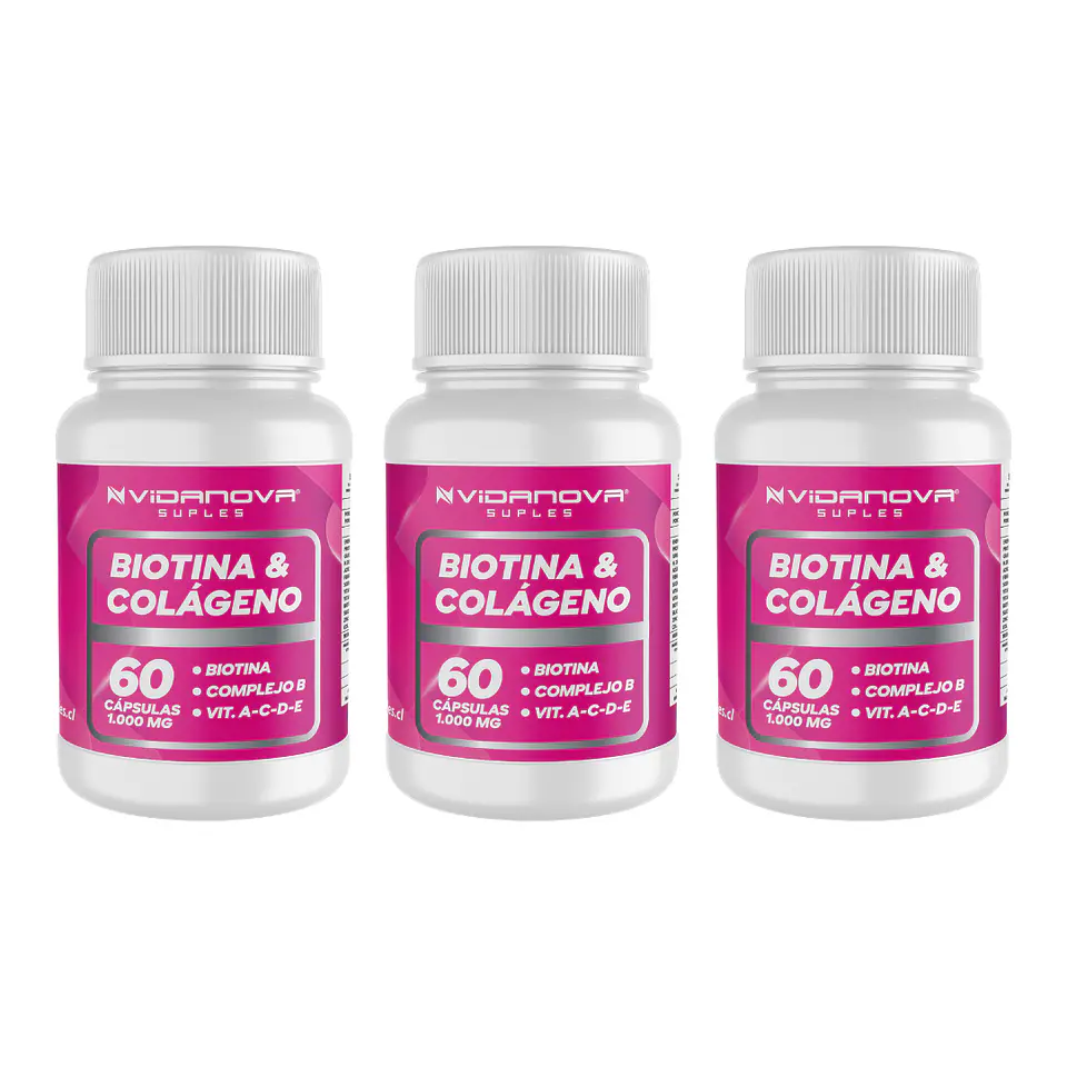 Biotina + Colágeno PACK X3- Vidanova® Suples 1