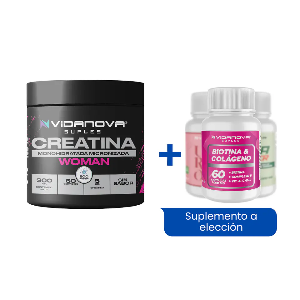 Creatina WOMAN Monohidratada 300g + Suplemento a elección 1