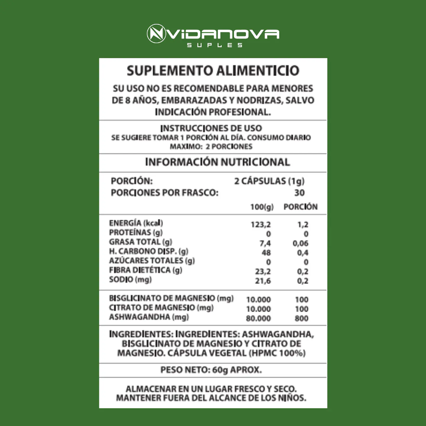 Ashwagandha + Magnesio PACK X10 - Vidanova® Suples 3